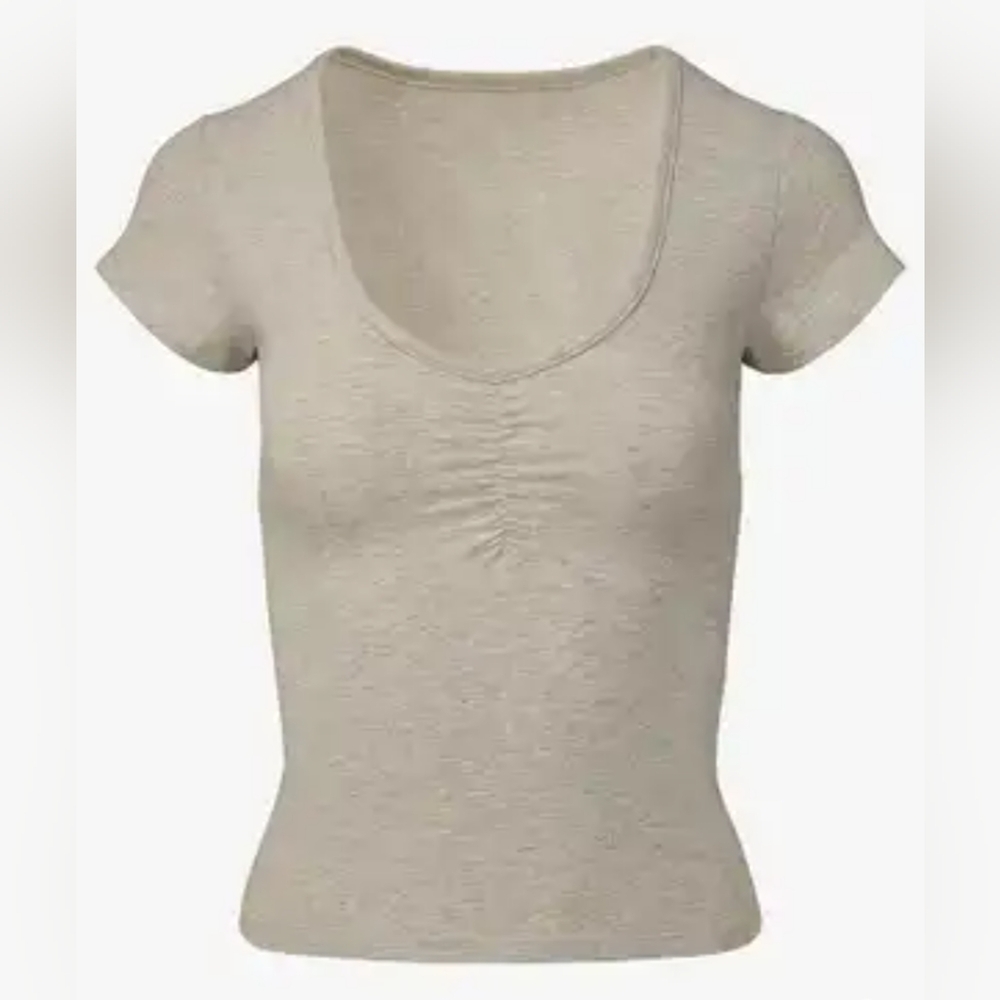 WeWoreWhat Womens Ruched Tee Cotton Jersy Grey XS- NWT